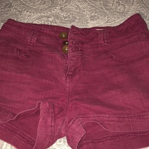 Maroon high waisted shorts